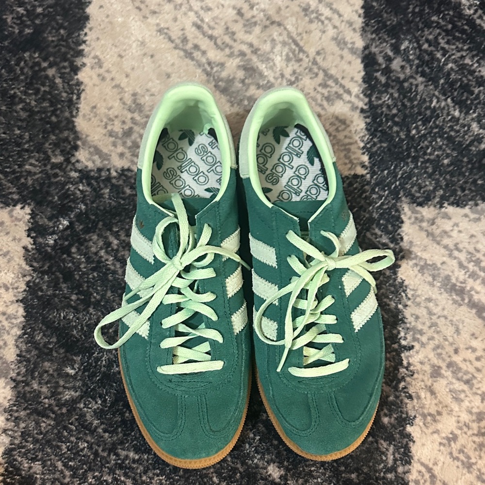 Adidas Women's dark green and light green spezial sneakers